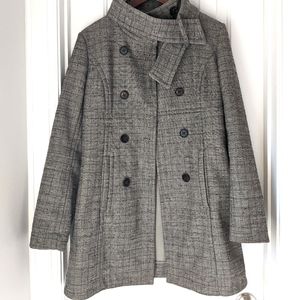 Lolë Jacket Women's SMALL Gray Button Front Tweed